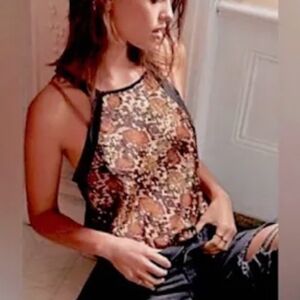 Free People Intimately - Nights Out SNAKESKIN Bodysuit